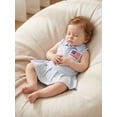 thumbnail image 5 of Toddler Baby Girl 4th of July Dress American Flag Stripes Sleevless Ruffle Lapel Dresses, 5 of 8