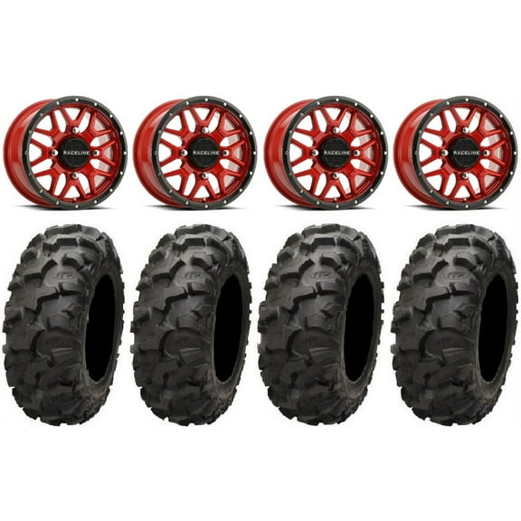 Raceline Krank 14" Red Wheels 30" Blackwater Tires Polaris RZR XP 1000 / PRO XP / Ranger XP 900/1000