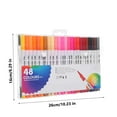 thumbnail image 3 of Dual Tip Colored Pens, 48 Colors Brush and Fineliner Tips Watercolor Coloring Markers for Drawing, Lettering, Journaling, Calligraphy, Note Taking, Coloring, Artist Fine Highlighter, White Pen Barrel, 3 of 6