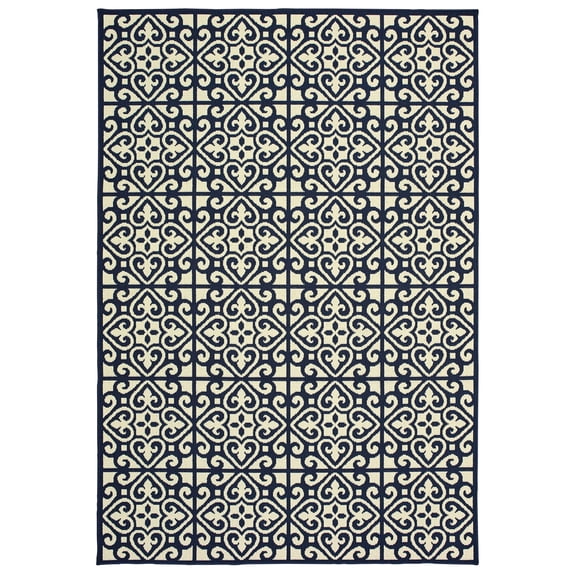 Sphinx Marina Area Rug 5927B Ivory Angled Curves 2' 5" x 4' 5" Rectangle