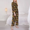 thumbnail image 3 of Fotbe Mushrooms And Fern Stems Pattern Long Sleeve Pajama Set for Women,Sleepwear Set,2-piece Loungewear Set,Soft PJs Comfy Nightwear with Pockets -Large, 3 of 7