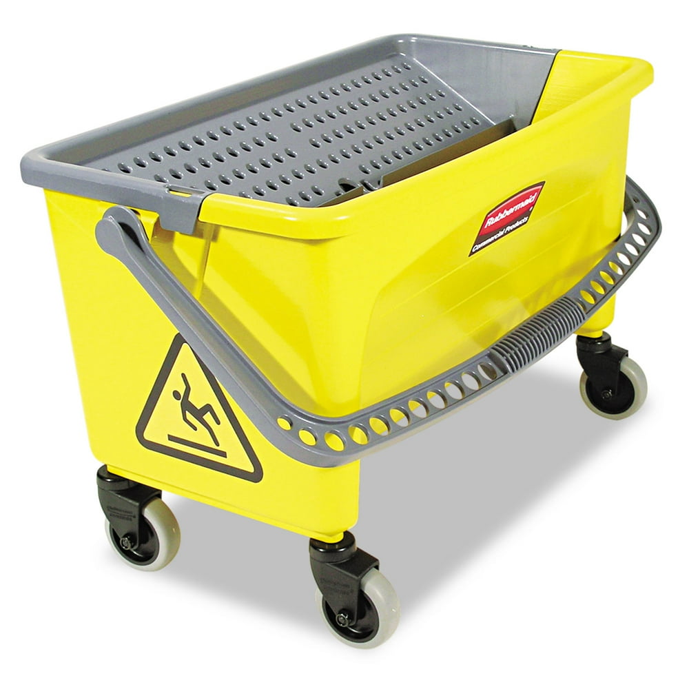 Rubbermaid Hygen Press Wring Bucket For Microfiber Flat Mops, Yellow