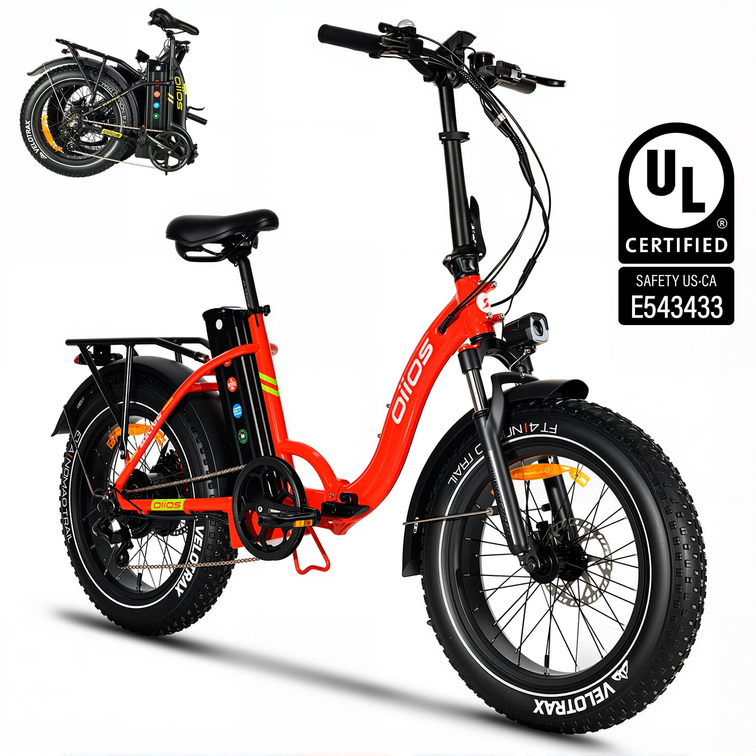 Verrou Pliant Pour Vélo Ou Scooter, Acier, 70 Cm, Couleur Rouge Et Noir, Neuf