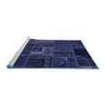 thumbnail image 2 of Ahgly Company Machine Washable Indoor Round Oriental Blue Modern Area Rugs, 7' Round, 2 of 4