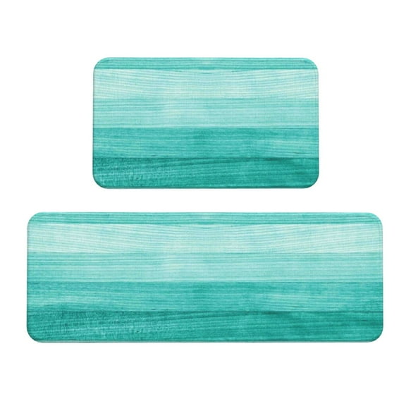 Honeii Teal Turquoise Print Kitchen Mat [2 PCS] for Floor, Waterproof Non-Slip Rugs, Kitchen Decor,Standing Mat for Floor,Office, Sink, Laundry