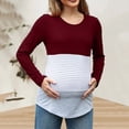 thumbnail image 6 of Annhoo Maternity Women Tops Long Sleeve Color Block Crew Neck Nursing Shirts Pregnancy Tunic Breastfeeding Blouses with Zip, 6 of 7