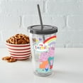 thumbnail image 4 of CafePress - Peppa Pig: My Family - 16 Ounce Classic Clear Insulated Double Wall Tumbler Cup with Lid Straw , Reusable, 4 of 5