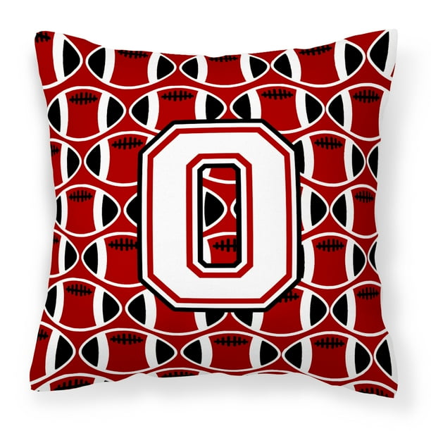 Letter O Football Cardinal and White Fabric Decorative Pillow Walmart