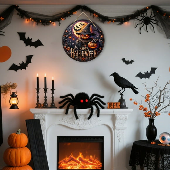Decoraciones de Halloween, adornos de Halloween, regalos de Halloween, decoración del hogar, placa de puerta de madera de Halloween, decoración de Halloween, letrero colgante, colgantes