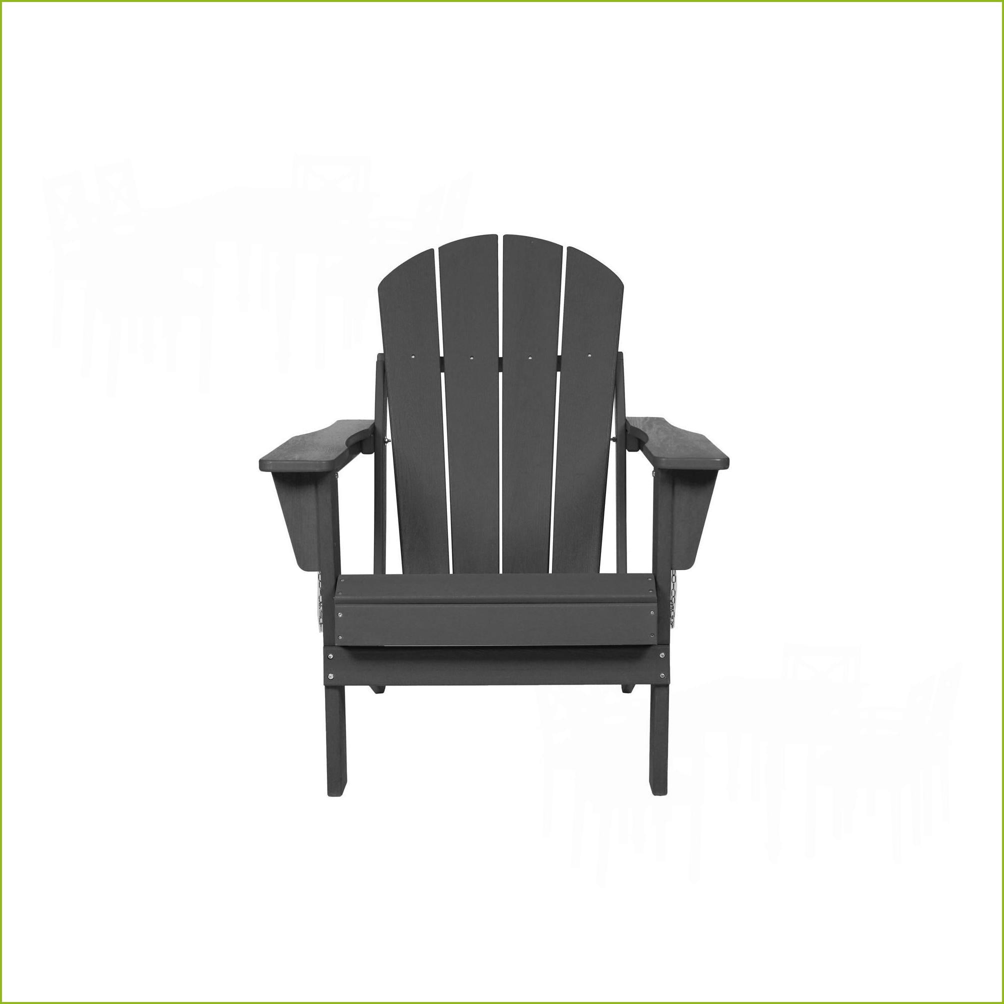 Patio Traditional 3-Piece Folding Adirondack Chair Set, 2 Chairs & 1 Side Table for Outdoor Use | Slate Gray | HDPE