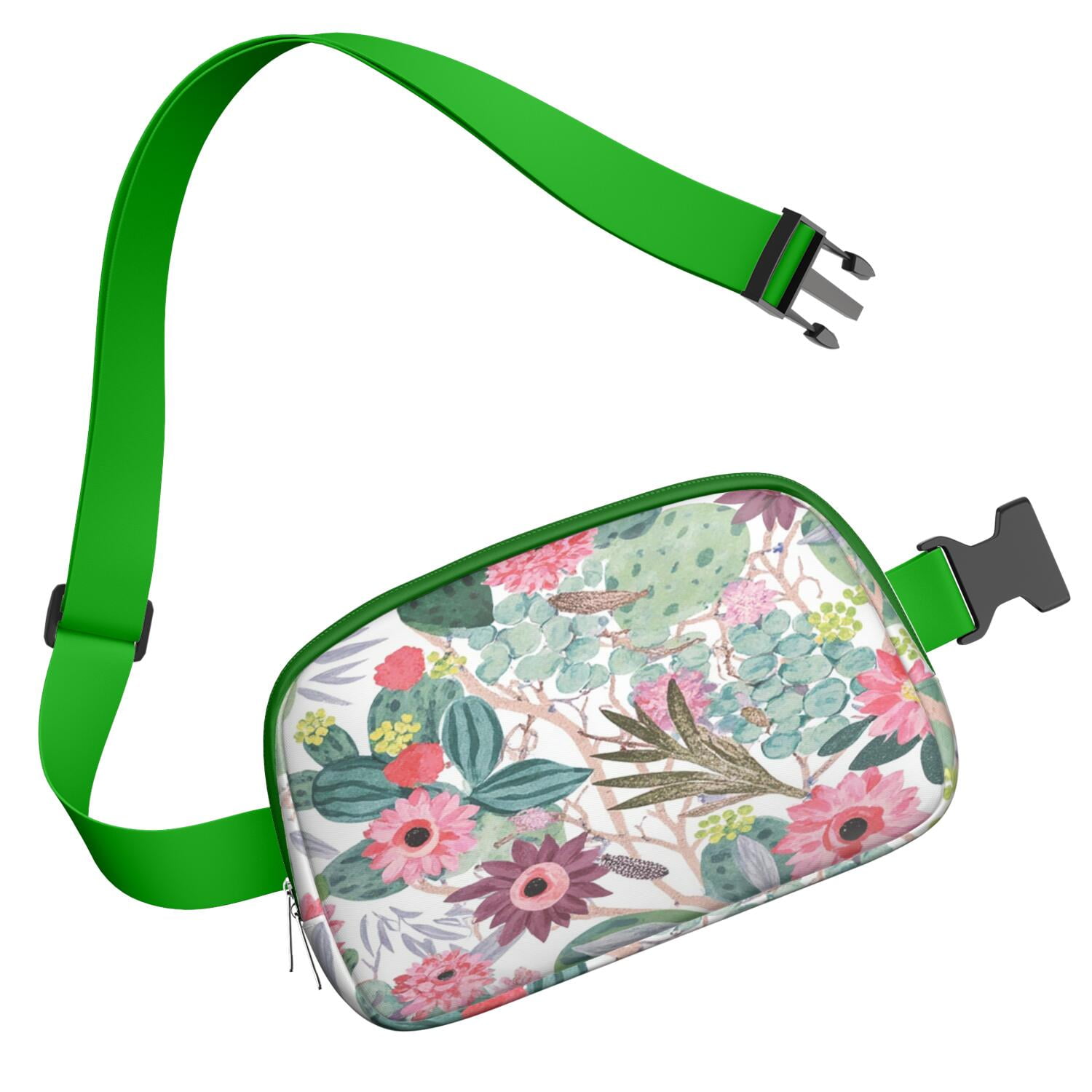 Crossbody Belt Bag Cactus Fashion Belt Bag Small Cross Body Bags for Women Casual Waist Packs with Adjustable Strap Waterproof Belt Bag for Workout Running Travelling