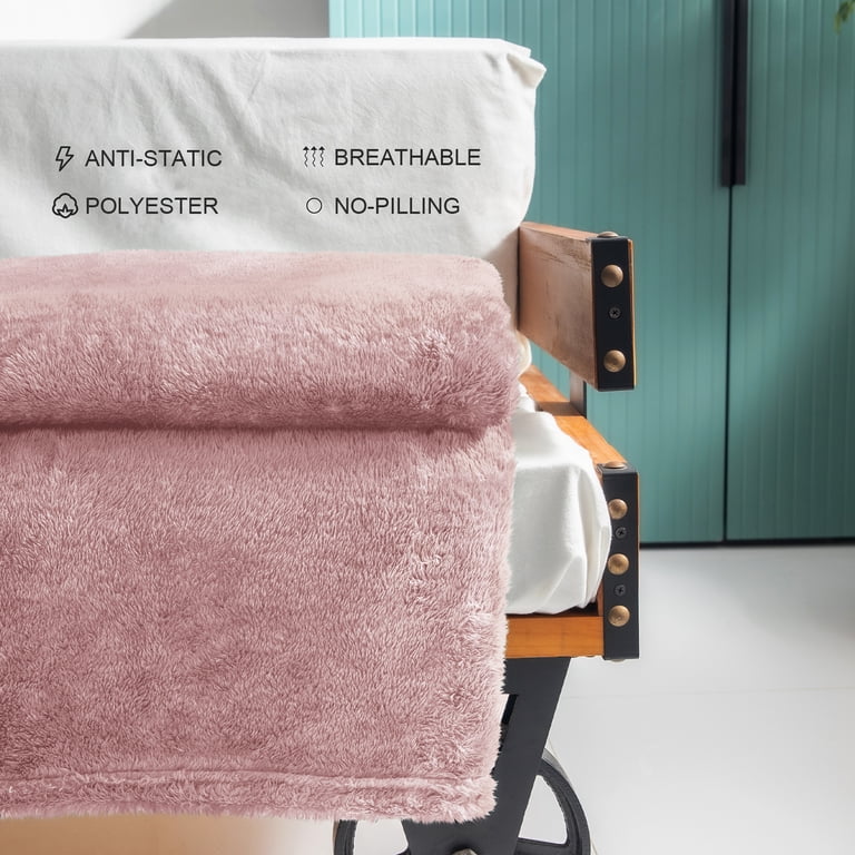 Exclusivo Mezcla Plush Fleece Throw Blanket 50x70 Pink photo 4