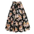 thumbnail image 2 of Njagoc3 Womens Vintage Floral Print High - Waisted Flowy Midi Skirt for Wedding Guest Party Events, 2 of 6