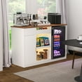 thumbnail image 5 of GDLF Snack Bar Cabinet with Fridge Space, Snack Organizer with Storage and Candy Display Shelf, Coffee Station for Home Theater or Game Room, 51.2" L，White, 5 of 9