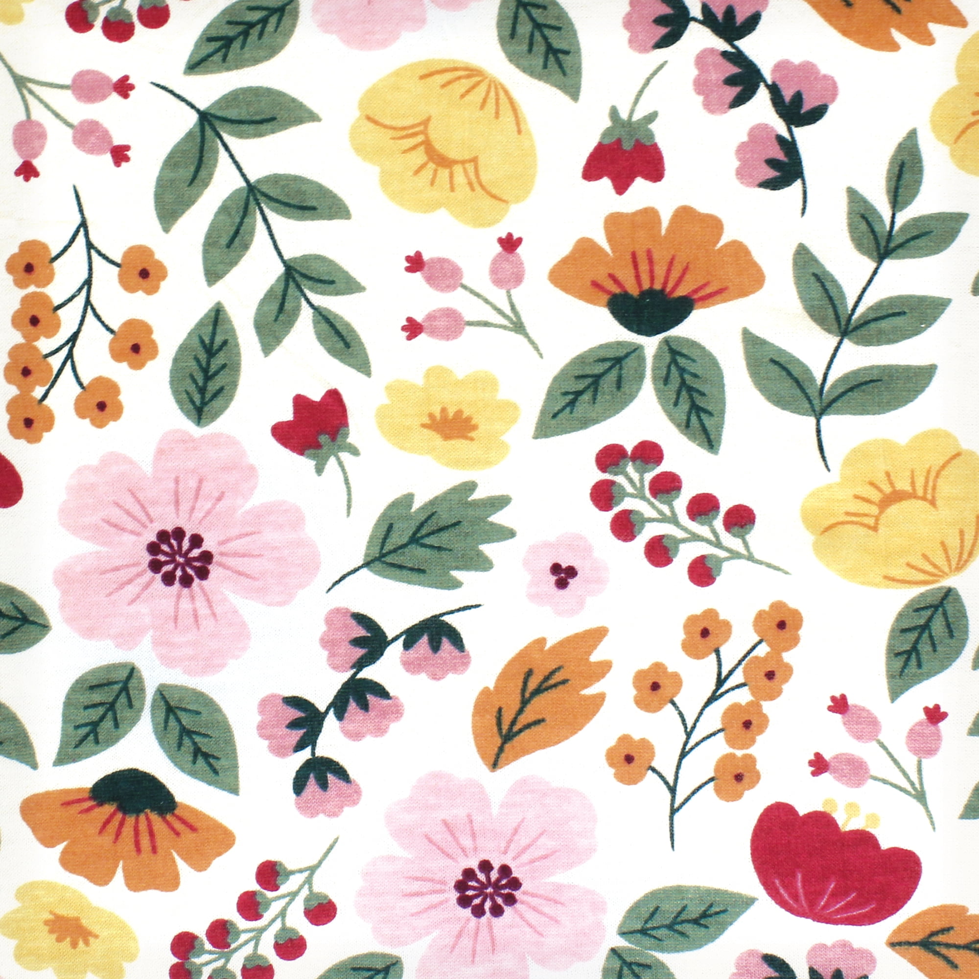 Hudson Baby Infant Girl Cotton Fitted Crib Sheet, Fall Botanical, One Size