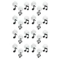 QIFULL 24Pcs Black Musical Note Swirl Ornaments for Party and Home Decor