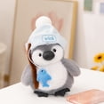 thumbnail image 4 of 8.3in Soft Wink Penguin Plush Toy, Cute Stuffed Animal For Home Decor, Cuddly Bird Figure, Huggable Plushie For Birthday Gifts, Soft Texture, Grey And White, 4 of 6