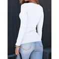 thumbnail image 5 of Womens Long Sleeve Shirts Square Neck Tops Ribbed Knit Basic Crop Tops Fall Outfits Fashion Clothes White XXXL, 5 of 8