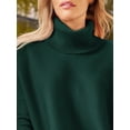 thumbnail image 2 of Women's Turtleneck Oversized Sweaters Long Batwing Sleeve Spilt Hem Tunic Pullover Knit Tops, 2 of 13