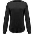 thumbnail image 4 of XIAOCHA Womens Sweatshirts Simple Solid Color Crewneck Slim Fit Pullover Layering Tops Loose Fit Long Sleeve Fall Winter Warm Sweatshirt, 4 of 6