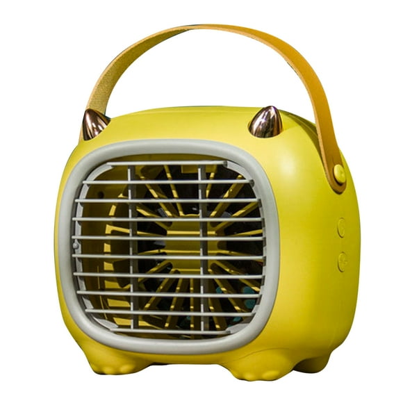 Ventilador de escritorio USB con rociador de niebla, 3 modos de velocidad, mango suave, estilo de dibujos animados, fácil control, pequeño ventilador de escritorio para familia, oficina, esc