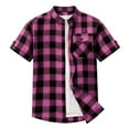 thumbnail image 5 of Purcolt Shirts for Men Comfort Casual Plaid Short Sleeve Button Down Shirt Lightweight Regular Fit Business Work Office Tops with Pockets, 5 of 8