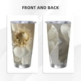 thumbnail image 3 of KLL Elegant Ivory Flower Print 40oz Stainless Steel Insulated Car Cup with Spillproof Lid - Keep Your Drink Hot or Cold on the Go-Straw Three-piece Set, 3 of 8