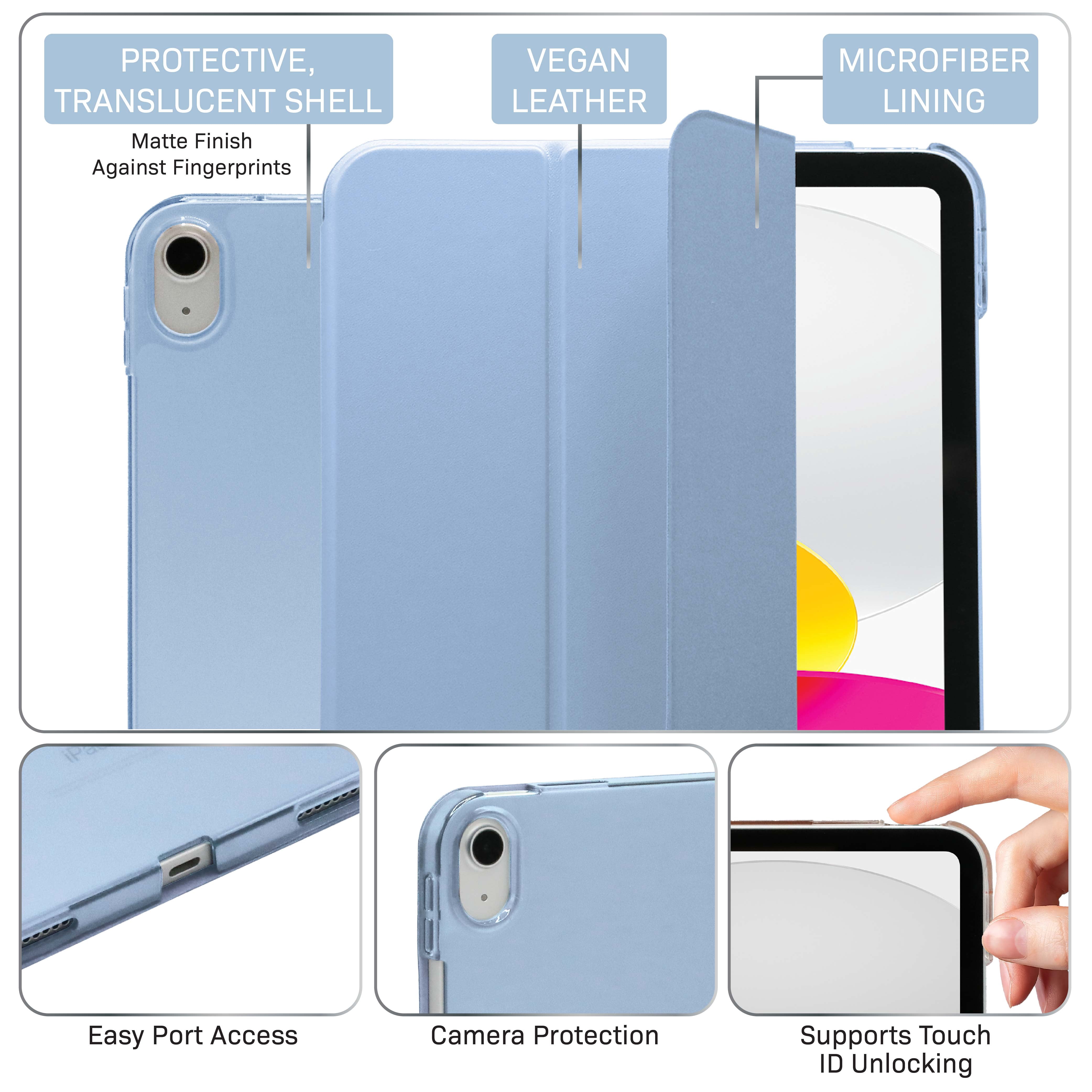 Body Glove Tablet Folio Case for iPad (A16) / iPad (10th generation) - Light Blue