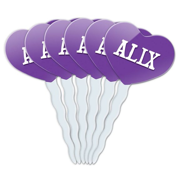 Alix Heart Love Cupcake Picks Toppers - Set of 6