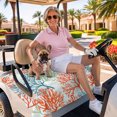 thumbnail image 3 of Golf Cart Seat Covers for 2 Seater,Ocean Coral Microfiber Cart Seat Towel Blanket,Abstract Boho Gradient Coastal Polka Dots Absorbent Breathable Non Slip Bench Seats Protector for Golf Course 51"x31", 3 of 9