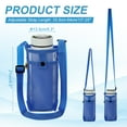 thumbnail image 2 of Water Bottle Holder with Shoulder Strap, Mesh Water Bottle Sleeve Bag, Crossbody Bottles Carrier Sling Pouch for Hiking Gym Camping Walking Travel, Dark Blue, 2 of 7