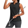 thumbnail image 2 of BODOAO Golf Polo Shirts for Women Sleeveless Summer Sports Athletic Workwear Quick Dry Lightweight Collared Tank Tops for Tennis Workout Golf Casual Daily Wear and Travel Black L, 2 of 9