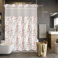 thumbnail image 3 of Orange and Grey Leaf No Hook Shower Curtain with Snap in Liner Abstract Farmhouses Plants Floral Branches Waterproof Bathroom Shower Curtain with See Through Top Window for Bathtub 72" x 84", 3 of 9