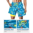 thumbnail image 3 of Shorts de Baño SURF CUZ 7" de Secado Rápido con Compresión Azul Verde, 3 of 6