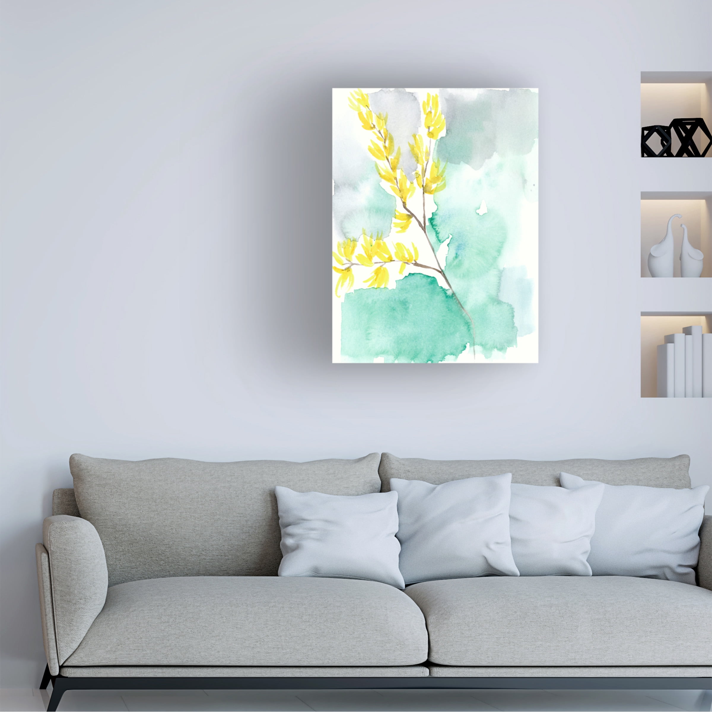 Jennifer Goldberger 'Forsythia Dreams I' Canvas Art