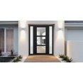 thumbnail image 3 of Front Exterior Prehung Metal-Plastic Door See-through / Manux 8555 Matte Black / 2 Side Windows / Office Commercial and Residential Doors Entrance Patio Garage 60" x 80" Right-hand Inswing, 3 of 6