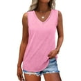 thumbnail image 2 of Fanxing Pink Summer Women V Neck Tank Tops 2xl Loose Fit Casual Sleeveless Shirts Fashion 2025 （Women's S-2XL), 2 of 8