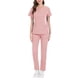 thumbnail image 3 of Conjunto médico de enfermería transpirable jinwen con bolsillos ropa de trabajo pantalones superiores de enfermera para mascota Rosa XS, 3 of 7