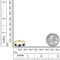 thumbnail image 6 of Gem Stone King 18K Yellow Gold Plated Silver Black Onyx and White Moissanite Wedding-Bands Ring for Women | 0.71 Cttw | Round 3.5MM | Gemstone December Birthstone | Size 7, 6 of 7