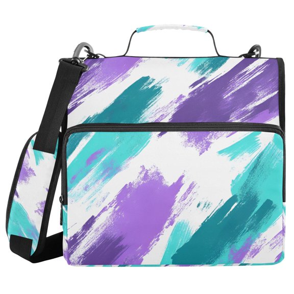 FORMRS Zipper Binder with Shoulder Strap 2-inch Ring 500 Sheet Capacity File Bag, Green Drawing