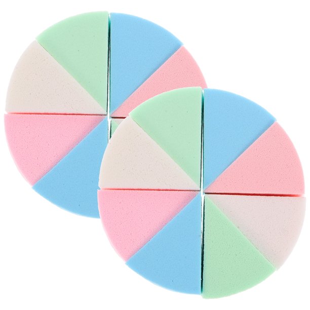unbranded 2Jgo Esponjas Para Maquillaje En De Cuña Con Material De Látex Para Aplicación Precisa Y Cómoda