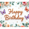 thumbnail image 3 of Floral Decoration Happy Birthday Banner Butterfly Theme Colorful Design for Birthday Party Event Decoration, 3 of 7