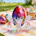 thumbnail image 4 of Orangide Easter Bunny Desk Decorations, Acrylic Bunny Figurine with Colorful Egg, 4 Inch Easter Basket Stuffer, Kids Gift for Spring Home Decor and Holiday Celebration, 4 of 5