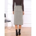 thumbnail image 3 of DARING DIVA Women's Vintage Fall Slit Office Work Skirts with Belt Medium Coffee, 3 of 6