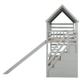 thumbnail image 4 of EUROCO Twin over Twin House Bunk Bed with Trundle and Staircase for Bedroom, Gray, 4 of 21