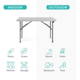 thumbnail image 5 of PetFurnishn 4ft Plastic Folding Table, Indoor Outdoor Heavy Duty Portable w/Handle, Lock for Picnic, Party, Camping - Light Gray, 5 of 8
