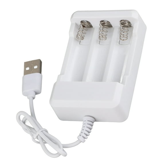 Durable Rechargeable Battery, AA Battery USB Charger, AC220-240V 50/60Hz Three Slots Charger Laptop or AAA