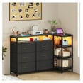 TV Stand Dresser Bedroom for 60 Inch TV with LED Lights & Charging