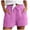 Hot Pink, variant on UOCUFY Cotton Linen Shorts for Women Plus Size Elastic Waist Drawstring Summer Beach Shorts with Pockets Khaki,Size M