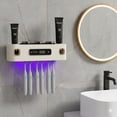 thumbnail image 2 of Wadan Wall-Mounted Rechargeable Toothbrush Holder with 3 Cups & Automatic Toothpaste Dispenser, 2 of 6